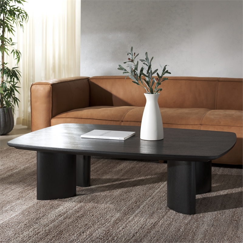 safavieh barnard wood  coffee table in black
