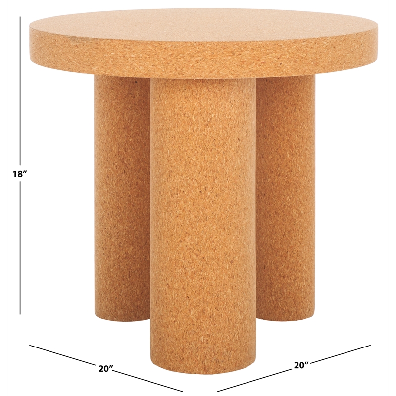 Safavieh Gilligan 3 Leg Accent Table in Cork