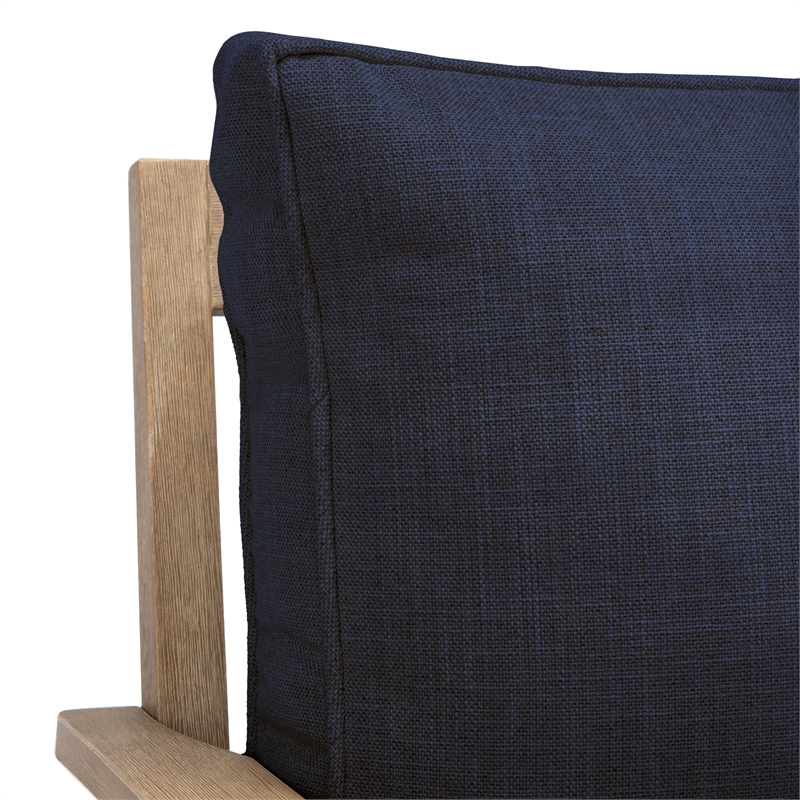 Safavieh Martinique  Wood Outdoor Sofa in Natural / Navy
