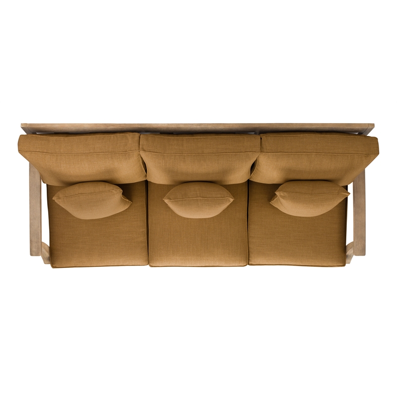 Safavieh Martinique Wood Outdoor Sofa in Natural / Brown