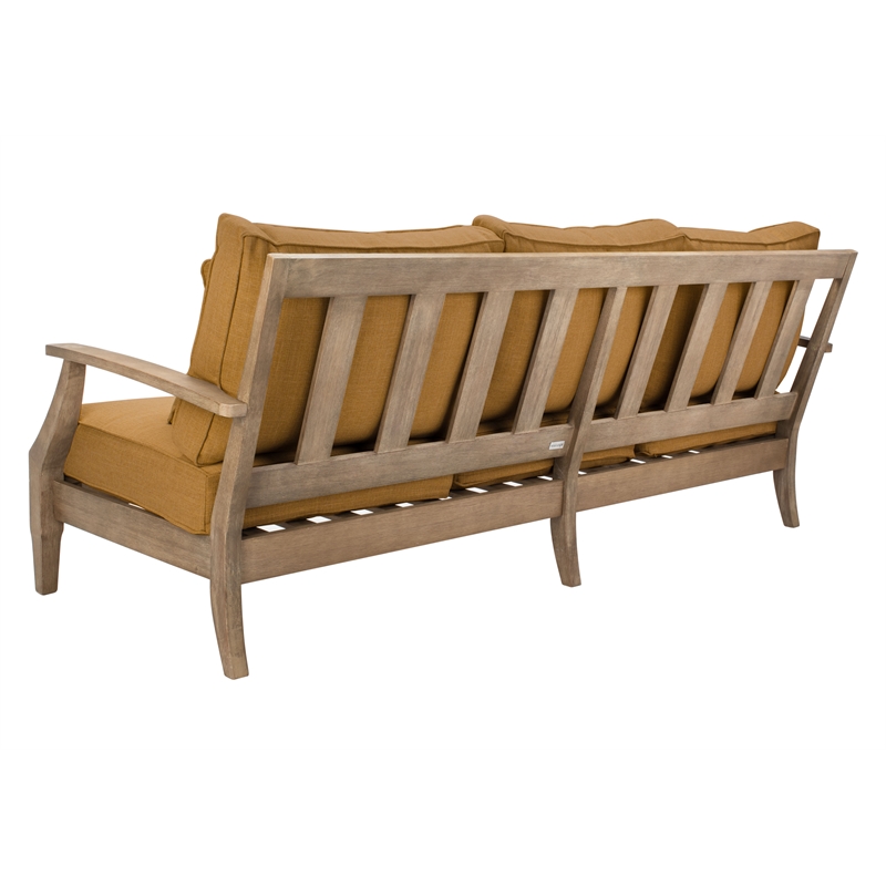 Safavieh Martinique Wood Outdoor Sofa in Natural / Brown