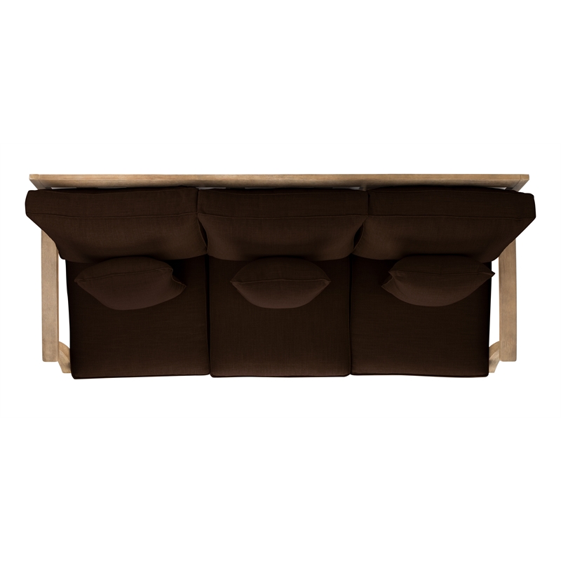 Safavieh Martinique Eucalyptus Wood Outdoor Sofa in Natural /  Brown