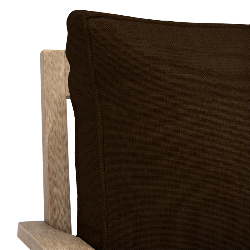 Safavieh Martinique Eucalyptus Wood Outdoor Sofa in Natural /  Brown