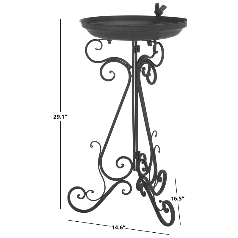 Safavieh Ashlan  Iron Bird Baths in Black