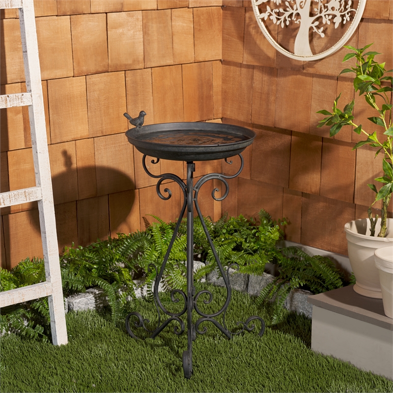 Safavieh Ashlan  Iron Bird Baths in Black
