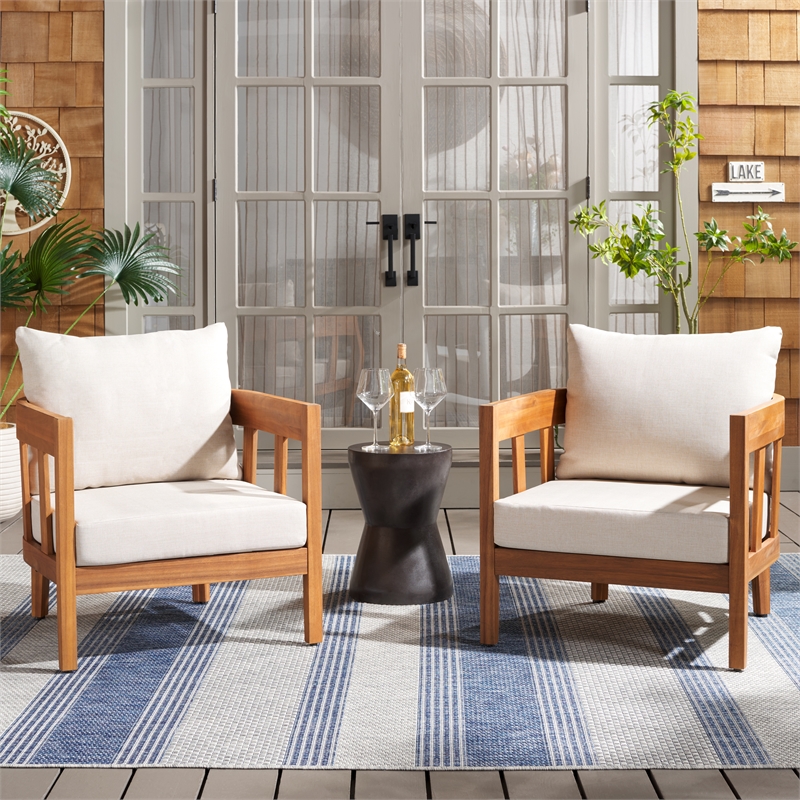 Safavieh Owen Polyester Chairs  in Natural / Taupe