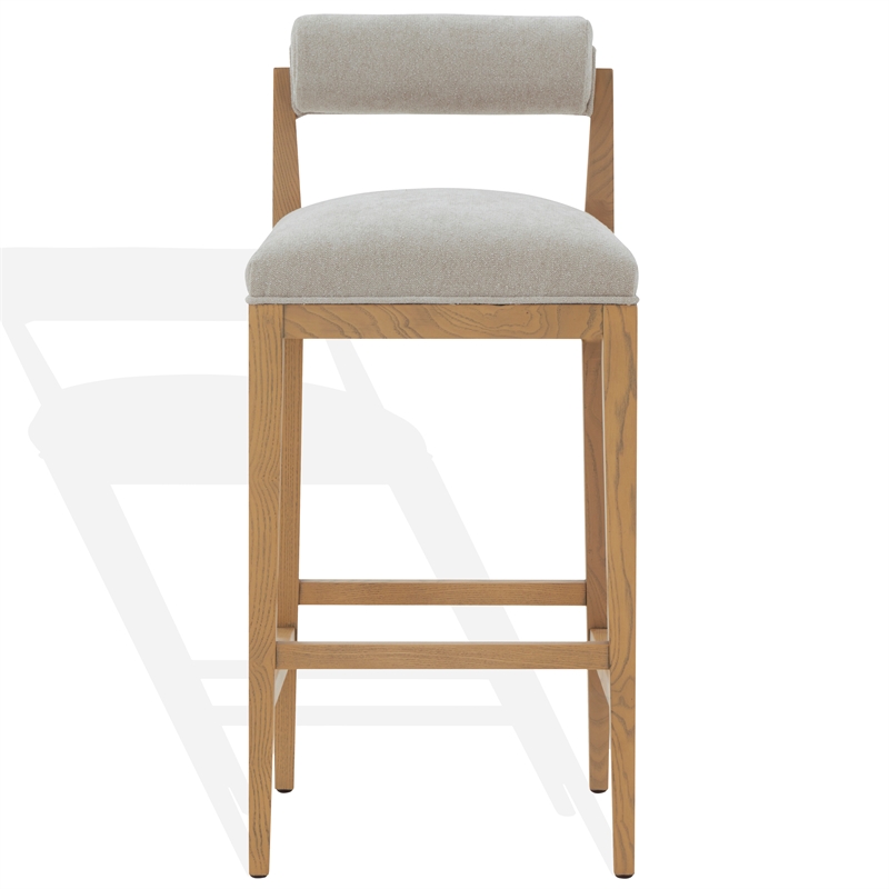 Safavieh Oaklie Wood Barstool in Taupe / Natural