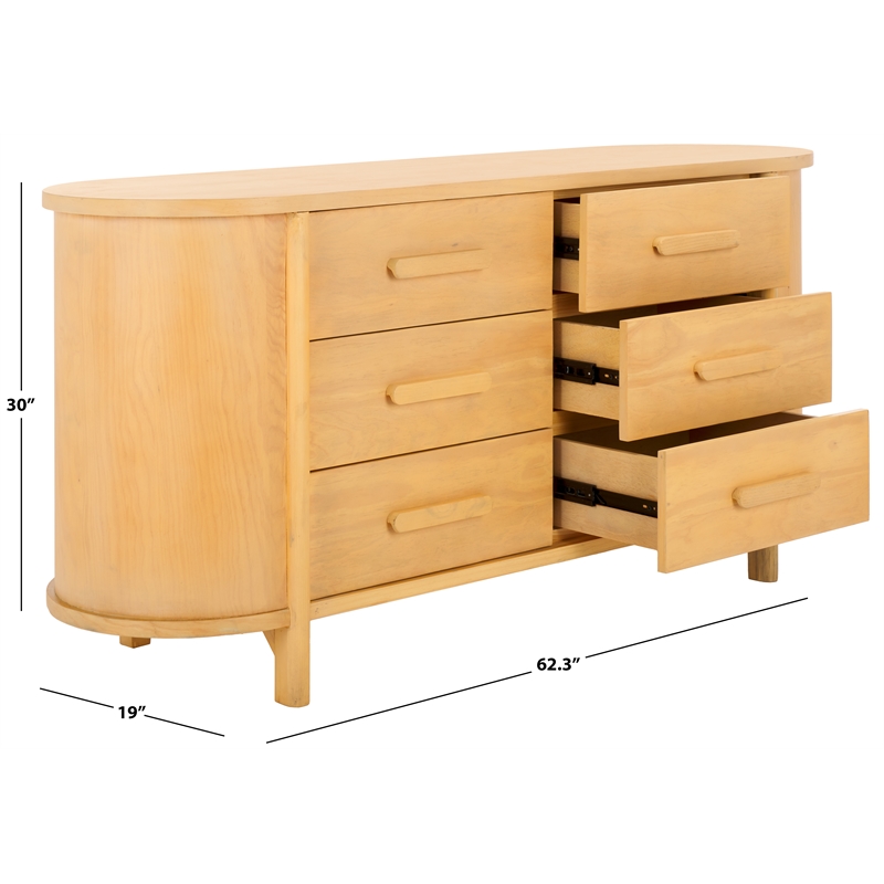 Safavieh Darrynn Pine Wood Dresser in Natural