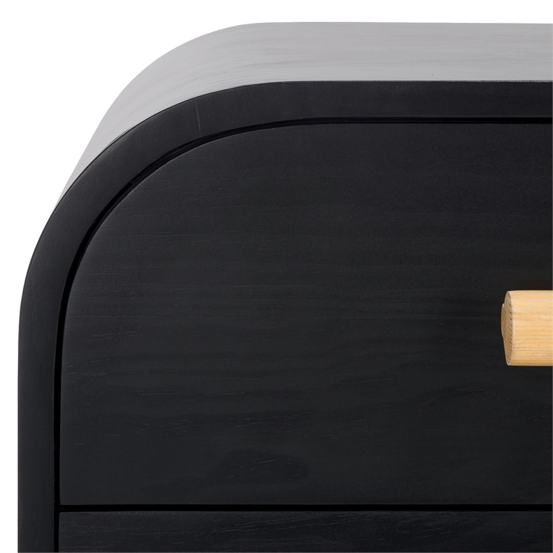 Safavieh Peterson Pine Wood Dresser in Black / Natural