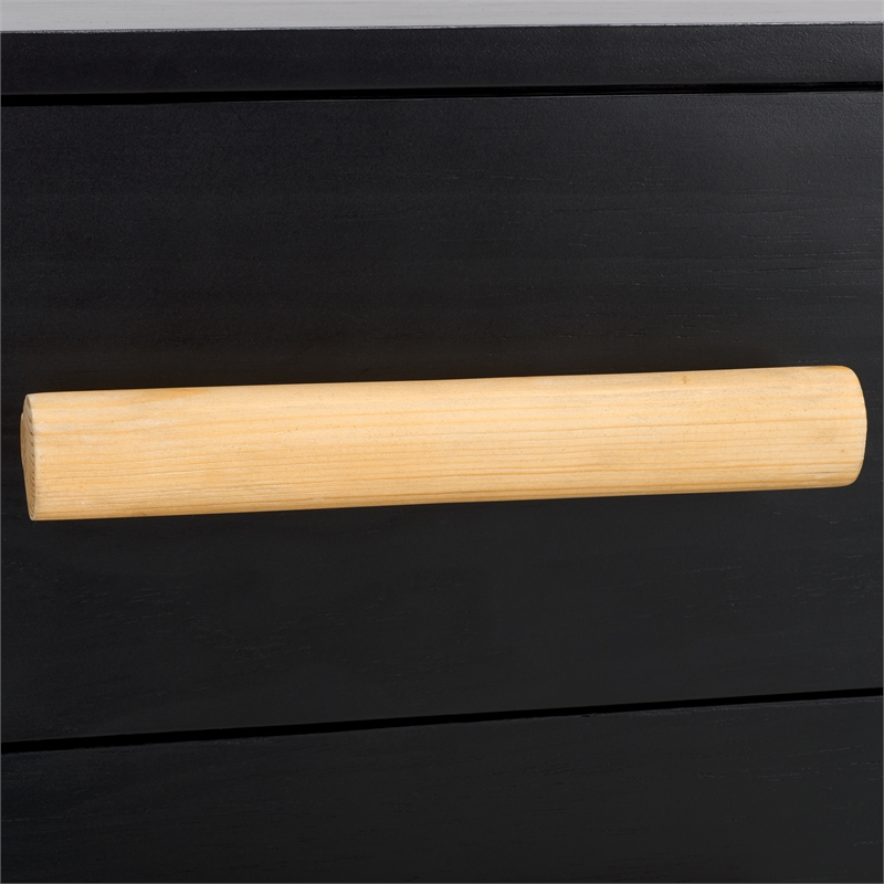 Safavieh Peterson Pine Wood Dresser in Black / Natural