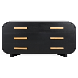 Safavieh Peterson Pine Wood Dresser in Black / Natural