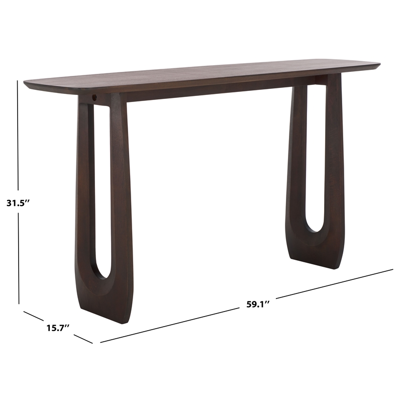 Safavieh Cassiette Wood and Steel  Console Table in Walnut