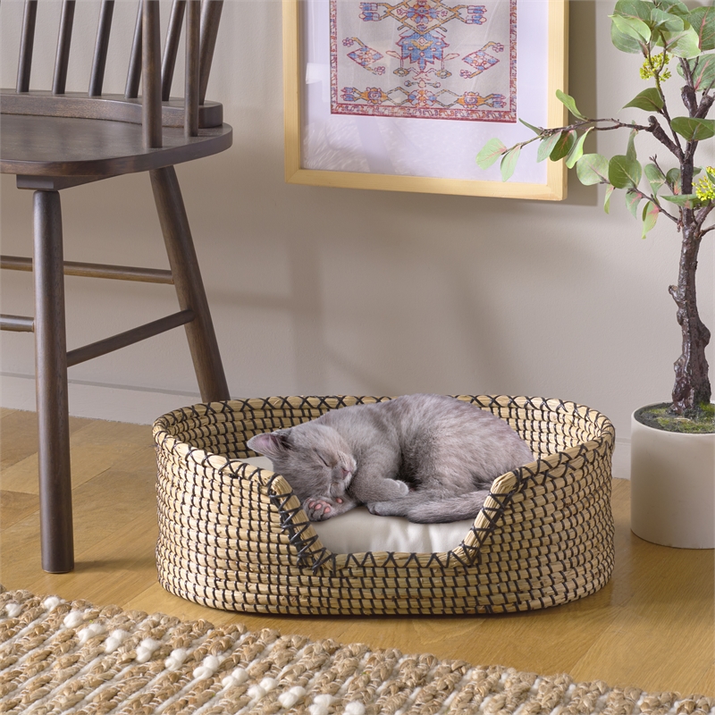 Safavieh Sarge Seagrass and Cotton  Pet Accessories in Beige / Natural