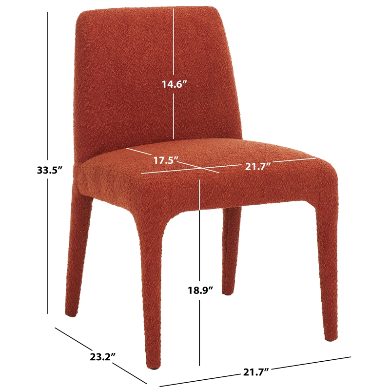 Safavieh Derrick  Birch and Steel  Dining Chair in Rust