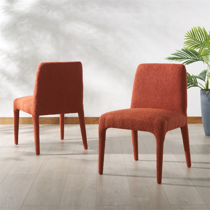 Safavieh Derrick  Birch and Steel  Dining Chair in Rust