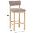 Safavieh Wrenley Wood Barstool in Light Brown / Natural