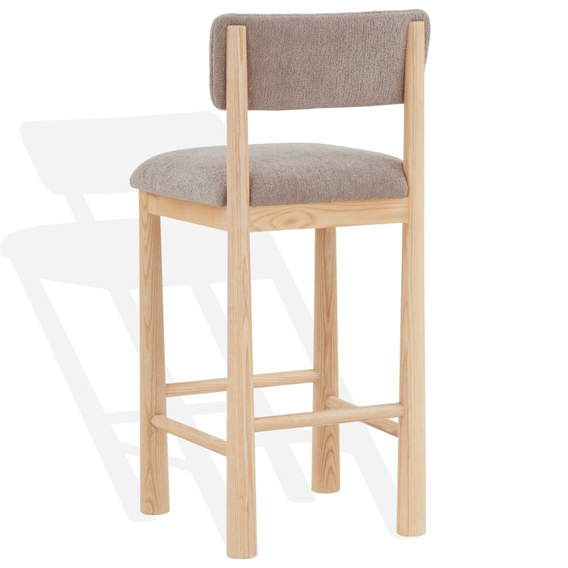 Safavieh Wrenley Wood Barstool in Light Brown / Natural