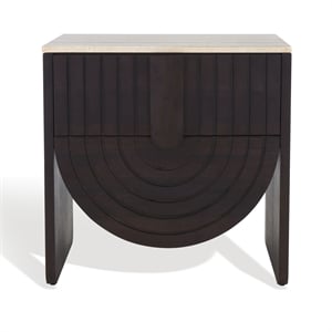 Safavieh Floris Wood and Iron  Nightstand in Black / Gray