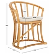 Safavieh Bates Rattan and Cotton Accent Chair in White / Natural