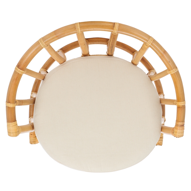 Safavieh Bates Rattan and Cotton Accent Chair in White / Natural