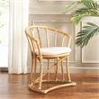 Safavieh Bates Rattan and Cotton Accent Chair in White / Natural
