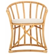 Safavieh Bates Rattan and Cotton Accent Chair in White / Natural