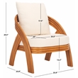 Safavieh Demarco Rattan and Linen  Accent Chair in Natural / White