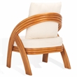 Safavieh Demarco Rattan and Linen  Accent Chair in Natural / White