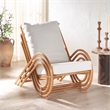 Safavieh Fernson Rattan and Linen Accent Chair in Natural / White