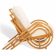 Safavieh Fernson Rattan and Linen Accent Chair in Natural / White
