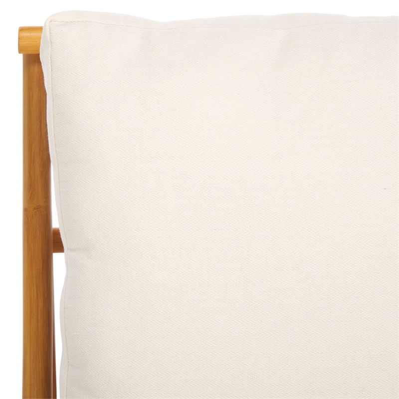 Safavieh Fernson Rattan and Linen Accent Chair in Natural / White