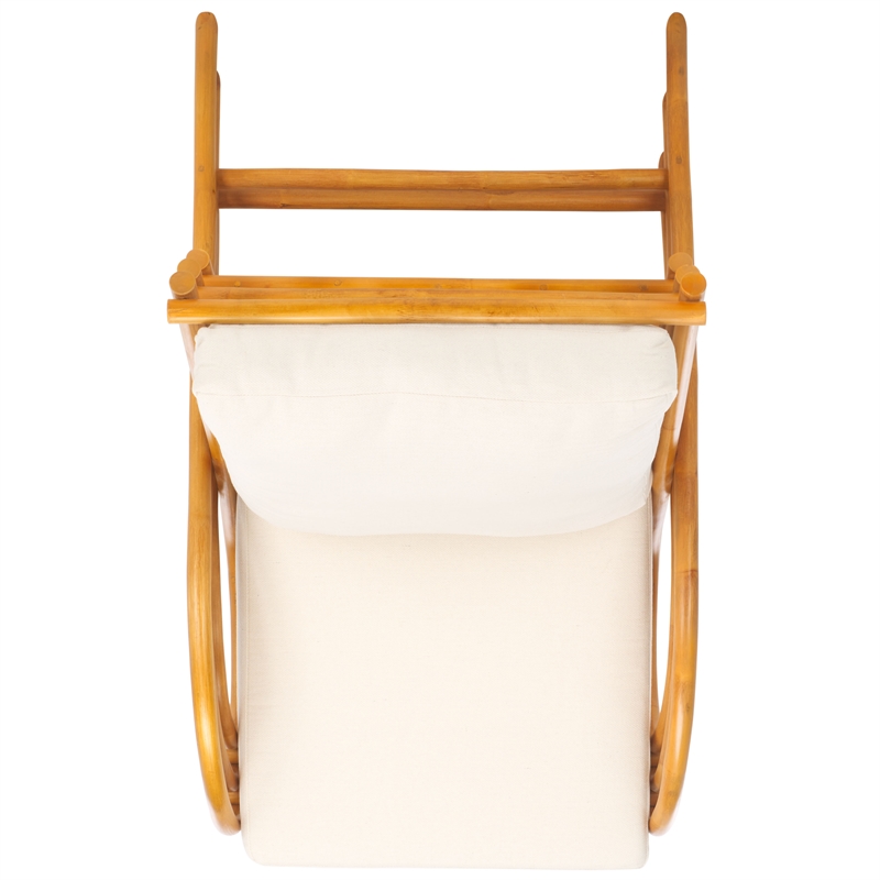Safavieh Fernson Rattan and Linen Accent Chair in Natural / White