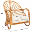 Safavieh Ivybelle Rattan and Linen Accent Chair in Natural / White