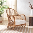 Safavieh Ivybelle Rattan and Linen Accent Chair in Natural / White