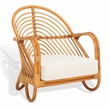 Safavieh Ivybelle Rattan and Linen Accent Chair in Natural / White