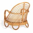 Safavieh Ivybelle Rattan and Linen Accent Chair in Natural / White