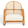 Safavieh Ivybelle Rattan and Linen Accent Chair in Natural / White
