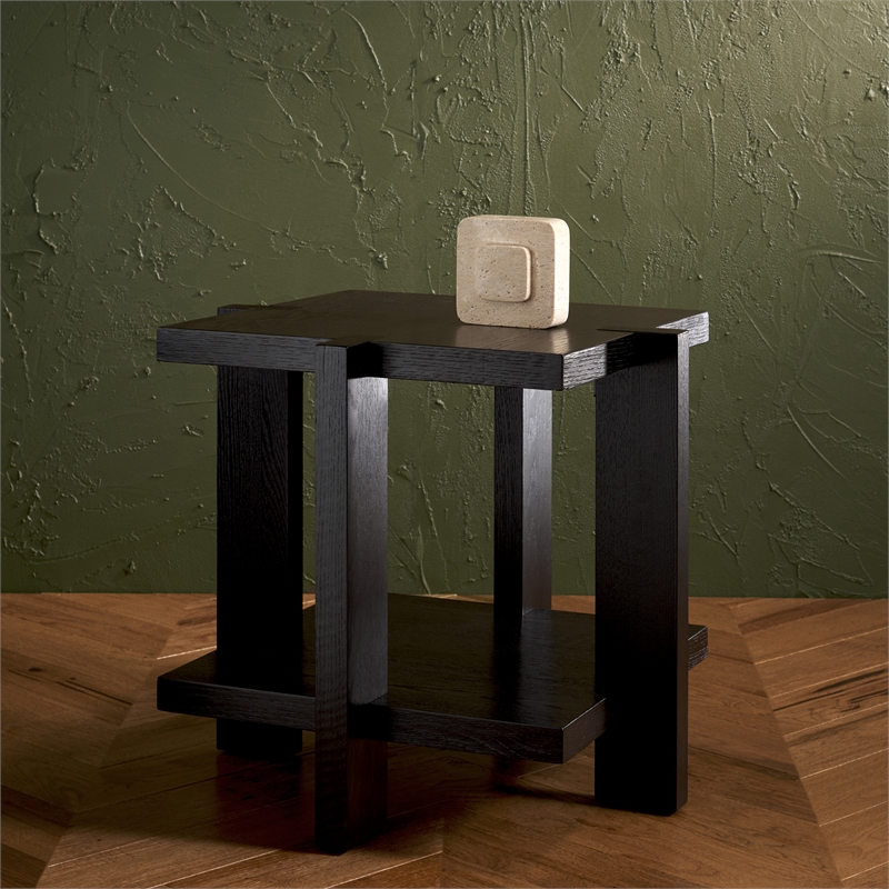 Safavieh Quigley Oak Accent Table in Black