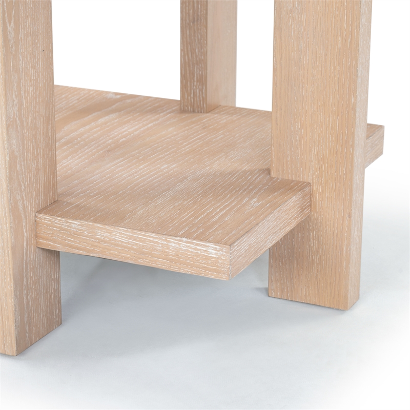 safavieh quigley oak  accent table in gray