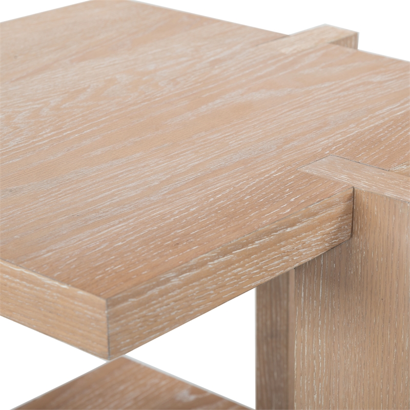 safavieh quigley oak  accent table in gray