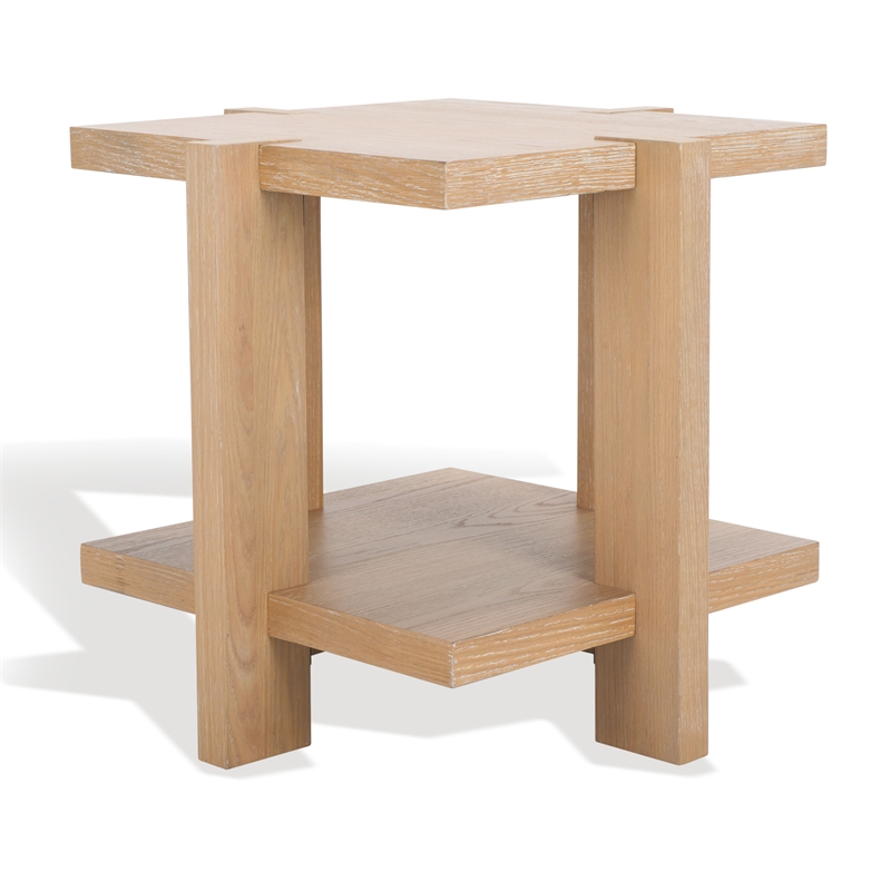 safavieh quigley oak  accent table in gray
