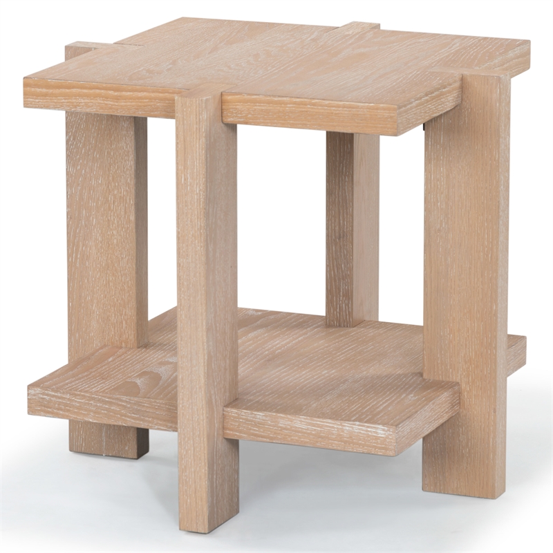 safavieh quigley oak  accent table in gray