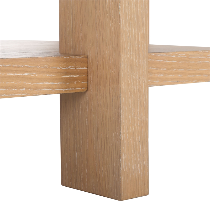 safavieh quigley oak  accent table in gray