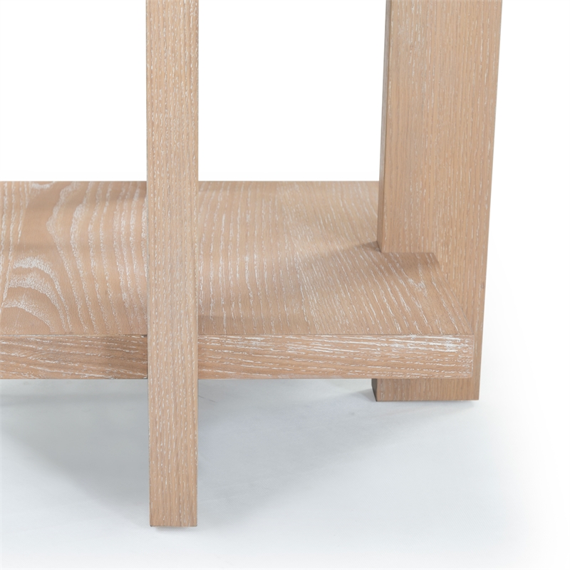 safavieh quigley oak  accent table in gray
