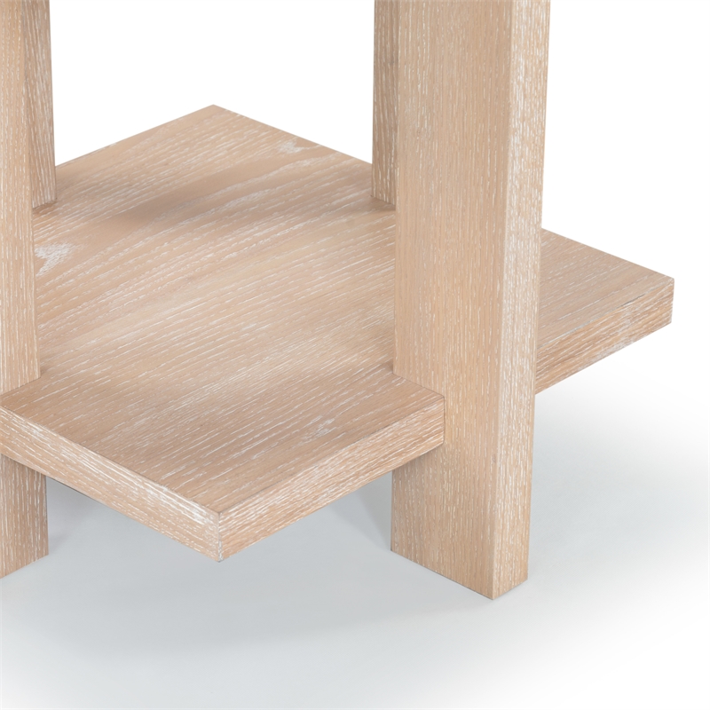 safavieh quigley oak  accent table in gray