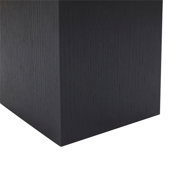 Safavieh Bourke Pine Wood and Velvet Ottoman in Ivory / Black