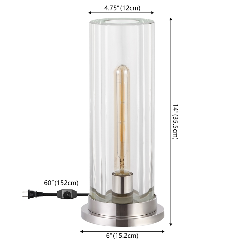 Safavieh Dellanora Iron Base Lighting in Silver / Clear
