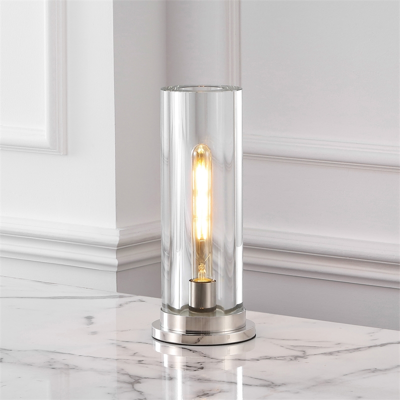 Safavieh Dellanora Iron Base Lighting in Silver / Clear