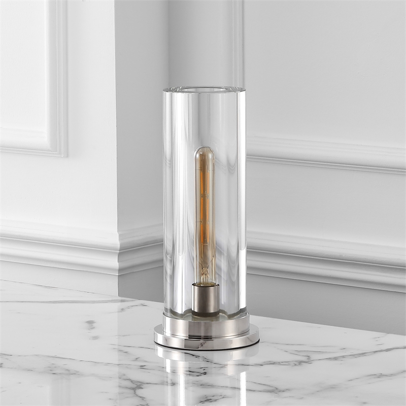 Safavieh Dellanora Iron Base Lighting in Silver / Clear