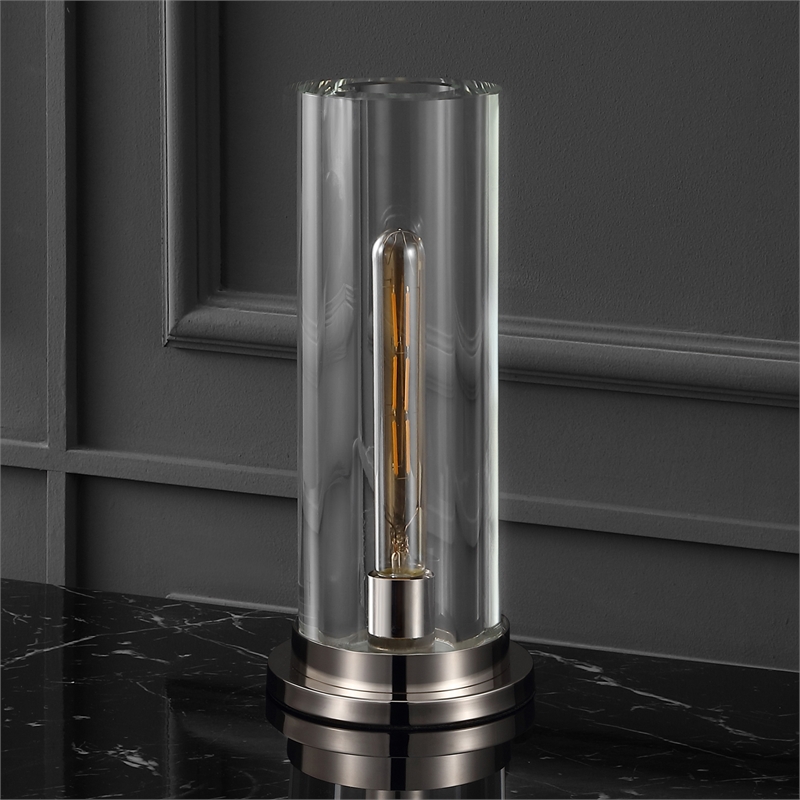 Safavieh Dellanora Iron Base Lighting in Silver / Clear